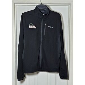 Patagonia Wind Jacket Women's Size Large Black Embroidered Premier Nutrition